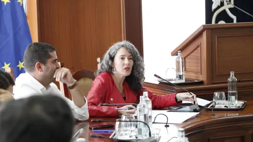 Ariagona González y Benjamín Perdomo en el Pleno