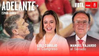 Cartel con Loli y Manolo - Vota PSOE